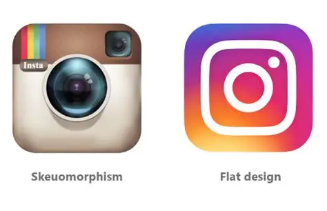 Logo do instagram antiga sendo referente a uma câmera no lado esquerdo, e ao direito a logo atual